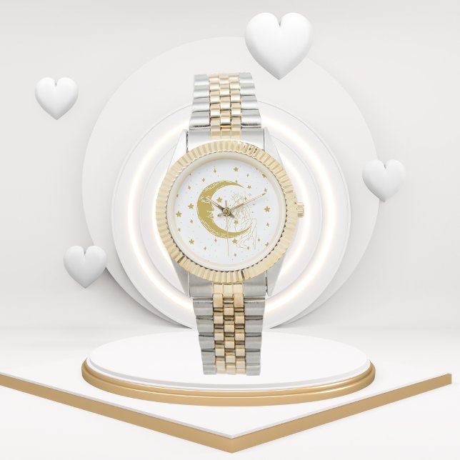 Hemelse vrouw, maansterren, boho, elegante astrono horloge (Creator heeft geüpload)