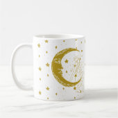 Hemelse vrouw, maansterren, boho, elegante astrono koffiemok (Links)