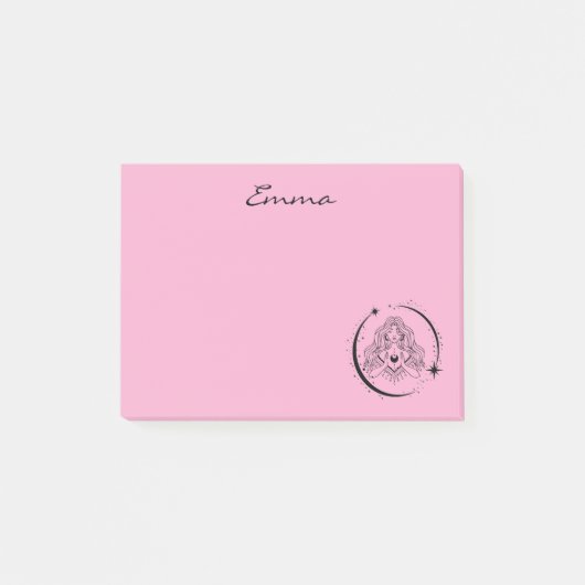 Hemelse vrouw, maansterren, boho, elegante astrono post-it® notes (Voorkant)