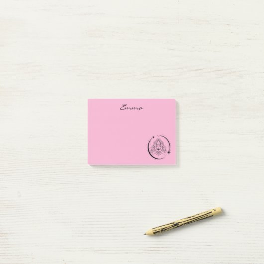Hemelse vrouw, maansterren, boho, elegante astrono post-it® notes (Op bureau)