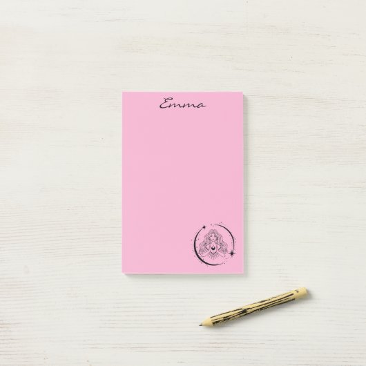 Hemelse vrouw, maansterren, boho, elegante astrono post-it® notes (Op bureau)
