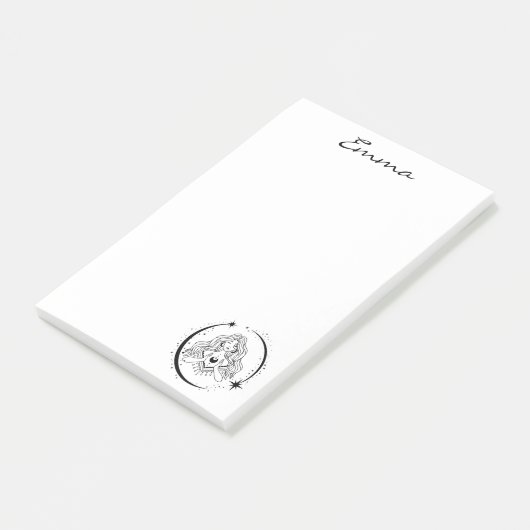 Hemelse vrouw, maansterren, boho, elegante astrono post-it® notes (Schuin)
