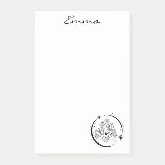 Hemelse vrouw, maansterren, boho, elegante astrono post-it® notes (Voorkant)