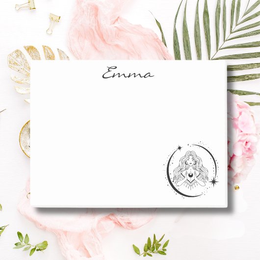 Hemelse vrouw, maansterren, boho, elegante astrono post-it® notes