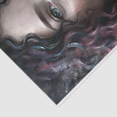 Hemelse vrouw met sterrenstelsel haar decoupage tissuepapier (Detail)