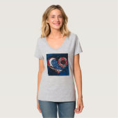 Hemelse vrouw: "One" V-Neck T-Shirt (Voorkant volledig)
