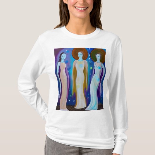 Hemelse Vrouwen Abstracte Kunst T-shirt (Voorkant)