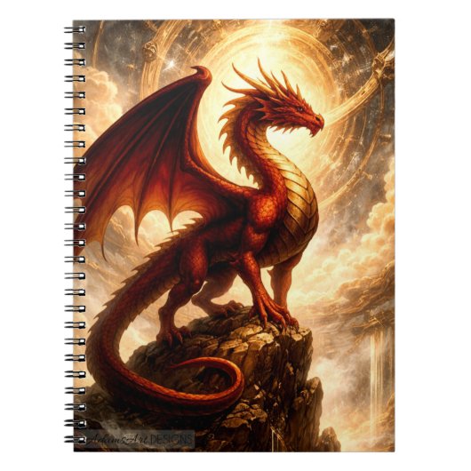 Hemelse Vuurdraak Beschermer Fantasie Notitieboek (Voorkant)