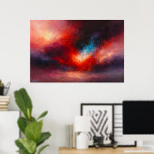 Hemelse Vuurregen Abstract Poster (Thuiskantoor)