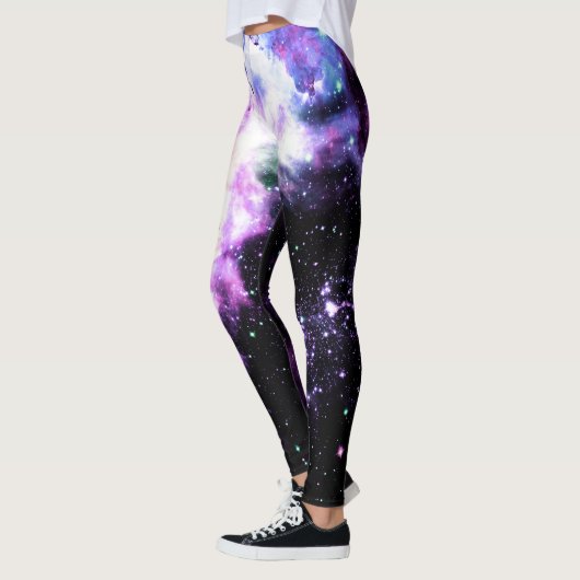 Hemelse Vuurwerk Paarse Schittering Leggings (Links)