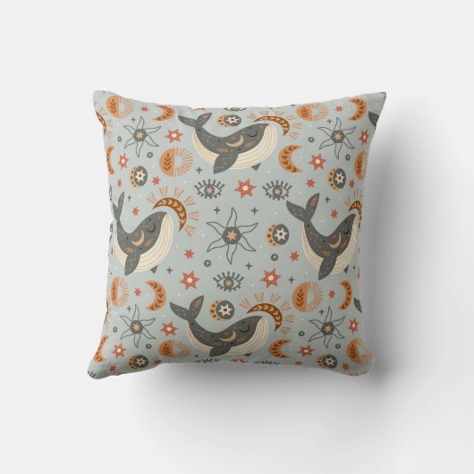 Hemelse Walvis Boheemse Patroon Kussen (Achterkant)