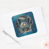 Hemelse Waterdrager Symbool Zwart Goud Waterman Vierkante Sticker (Envelop)