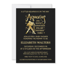 Hemelse Waterman Zodiac Baby shower Uitnodiging