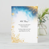 Hemelse Waterverf Baby shower Uitnodiging (Staand voorkant)