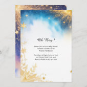 Hemelse Waterverf Baby shower Uitnodiging (Voorkant / Achterkant)