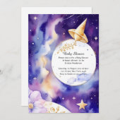 Hemelse Waterverf Baby shower Uitnodiging (Voorkant / Achterkant)