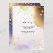 Hemelse Waterverf Baby shower Uitnodiging (Voorkant / Achterkant)