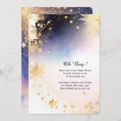 Hemelse Waterverf Baby shower Uitnodiging (Voorkant / Achterkant)