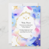 Hemelse Waterverf Baby shower Uitnodiging (Voorkant)