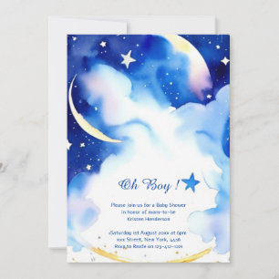 Hemelse Waterverf Baby shower Uitnodiging