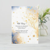 Hemelse Waterverf Baby shower Uitnodiging (Staand voorkant)