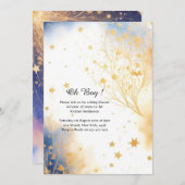 Hemelse Waterverf Baby shower Uitnodiging (Voorkant / Achterkant)