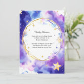 Hemelse Waterverf Baby shower Uitnodiging (Staand voorkant)