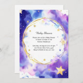 Hemelse Waterverf Baby shower Uitnodiging (Voorkant / Achterkant)