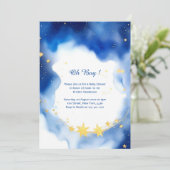 Hemelse Waterverf Baby shower Uitnodiging (Staand voorkant)