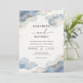 Hemelse Waterverf Cloud Wedding Kaart (Staand voorkant)