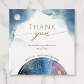 Hemelse Waterverf Dank uw bruiloft (of andere) Bedankjes Labels (Voorkant)