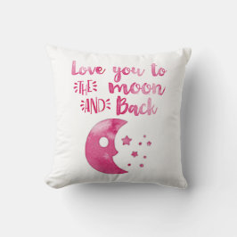 Hemelse Waterverf houdt van je naar maan en terug Kussen