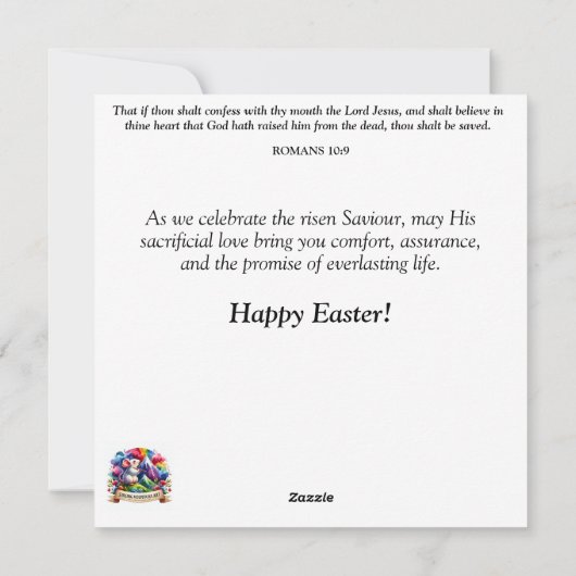 Hemelse Waterverf Tuin Konijnenpaaskonijn Feestdagenkaart (Achterkant)