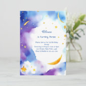 Hemelse Waterverf Verjaardagsuitnodiging Kaart (Staand voorkant)