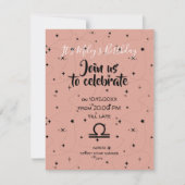 hemelse Weegschaal roos zwarte sterren verjaardags (Voorkant)