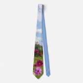 Hemelse Weidebloemen Onder Blauwe Lucht Bloemstuk Stropdas (Voorkant)