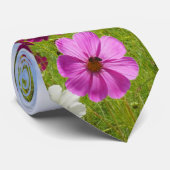 Hemelse Weidebloemen Onder Blauwe Lucht Bloemstuk Stropdas (Opgerold)