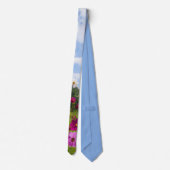 Hemelse Weidebloemen Onder Blauwe Lucht Bloemstuk Stropdas (Achterkant)