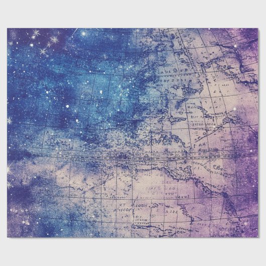 Hemelse Wereldkaart (14) Cadeaupapier (Vlak)