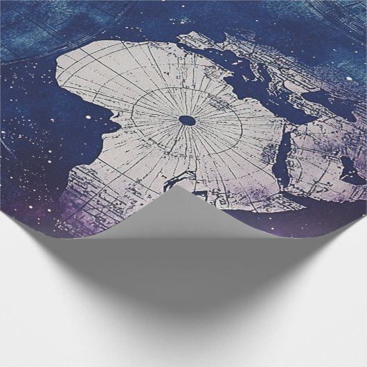  hemelse Wereldkaart (2) Cadeaupapier (Hoek)