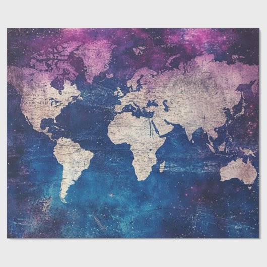  hemelse Wereldkaart (4) Cadeaupapier (Vlak)
