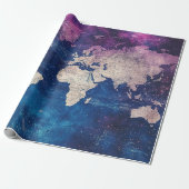  hemelse Wereldkaart (4) Cadeaupapier (Uitgerold)