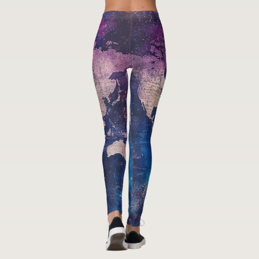 hemelse Wereldkaart (4) Leggings (Achterkant)