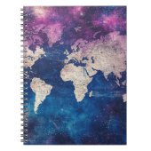  hemelse Wereldkaart (4) Notitieboek (Voorkant)