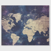  hemelse Wereldkaart (7) Cadeaupapier (Vlak)