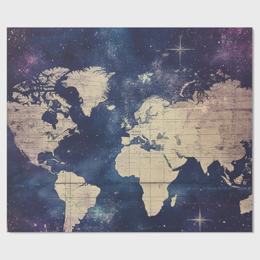  hemelse Wereldkaart (7) Cadeaupapier (Vlak)