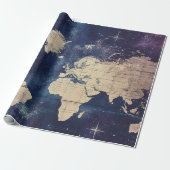  hemelse Wereldkaart (7) Cadeaupapier (Uitgerold)