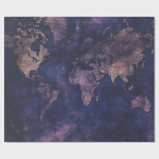 Hemelse Wereldkaart (9) Cadeaupapier (Vlak)