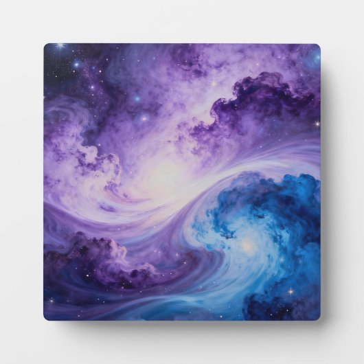 Hemelse Wervelwind: Indigo en Amethist Fotoplaat (Voorkant)