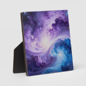 Hemelse Wervelwind: Indigo en Amethist Fotoplaat (Voorkant)